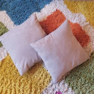 Pair of Gray Square Pillows